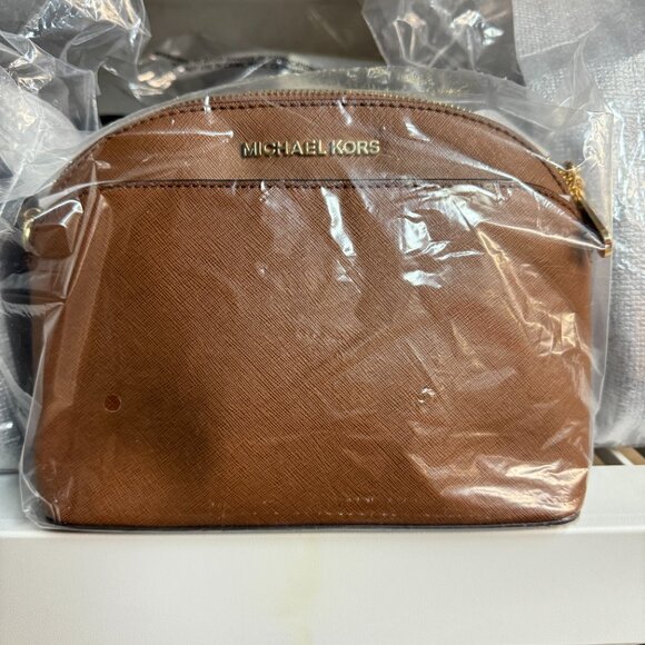 Michael Kors Emmy Leather Crossbody - Luggage - Picture 3 of 4